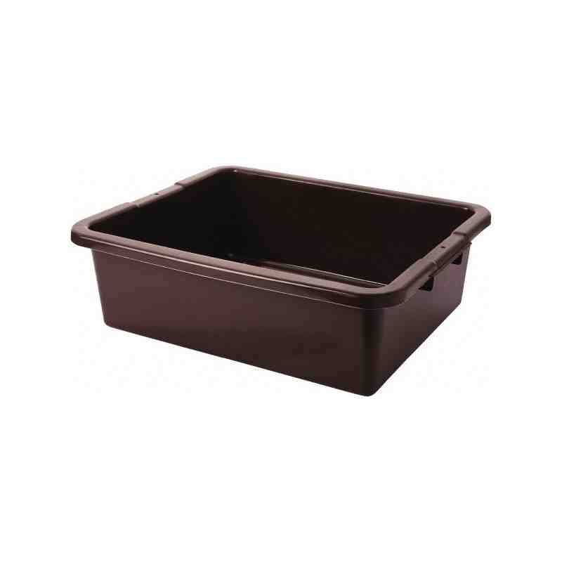 Rubbermaid FG335192BRN 21 1/2" x 17" x 7" Brown High Density Polyethylene Bus Tub - [DefendUse.com] - FG335192BRN - Totes / Bins