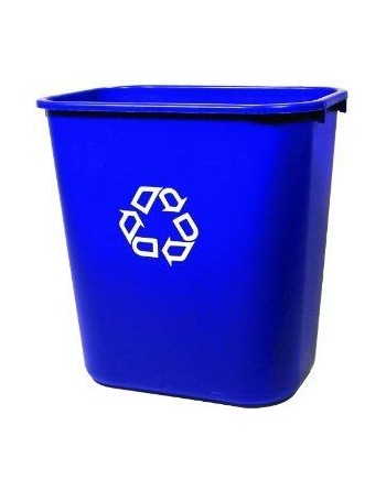 Rubbermaid FG295673BLUE 28 Qt. / 7 Gallon Blue Recycling Rectangular Wastebasket - [Cleaning Supplies Canada Discounts] - FG2956