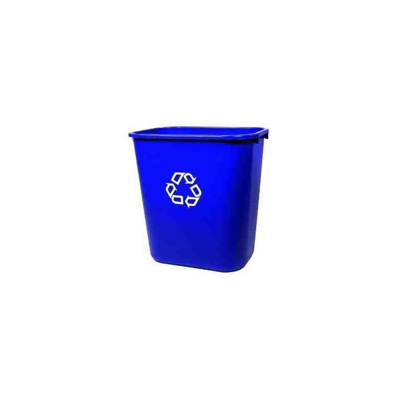 Rubbermaid FG295673BLUE 28 Qt. / 7 Gallon Blue Recycling Rectangular Wastebasket - [Cleaning Supplies Canada Discounts] - FG2956