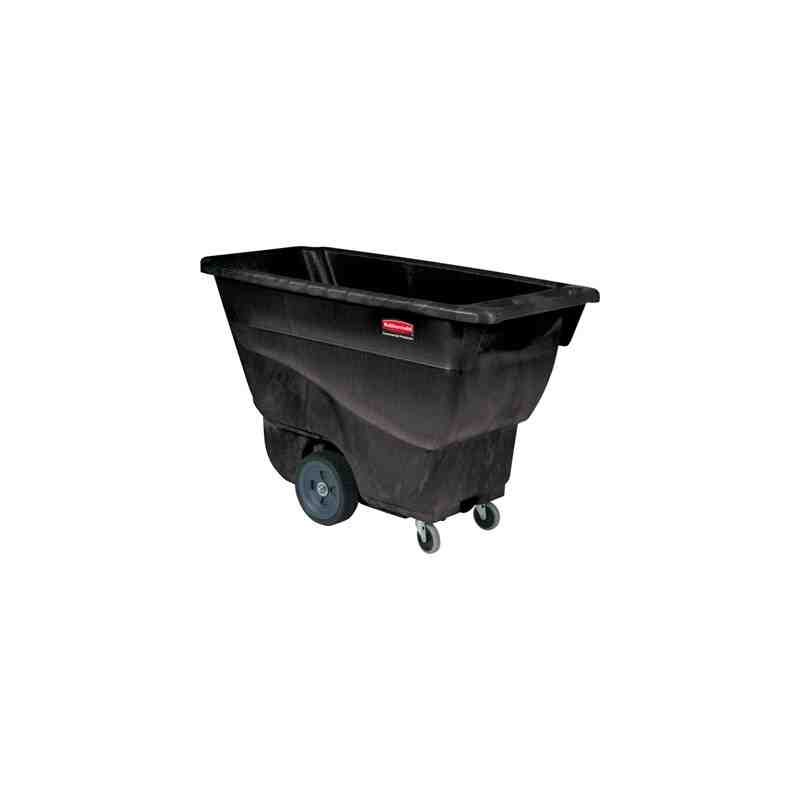 Rubbermaid FG9T1300BLA Black 0.5 Cubic Yard Tilt Truck / Trash Cart (450 lb.) - [DefendUse.com] - FG9T1300BLA - Tilt Trucks