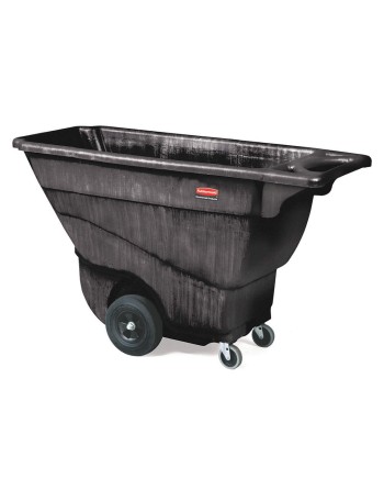 Rubbermaid FG9T1400BLA Black 0.5 Cubic Yard Tilt Truck / Trash Cart (850 lb.) - [DefendUse.com] - FG9T1400BLA - Tilt Trucks