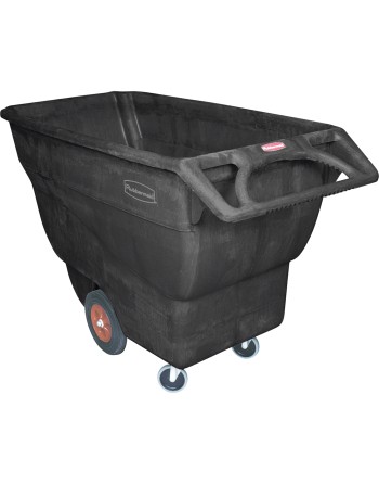 Rubbermaid FG101300BLA Black 0.75 Cubic Yard Tilt Truck / Trash Cart (1000 lb.) - [Cleaning Supplies Canada Discounts] - FG10130