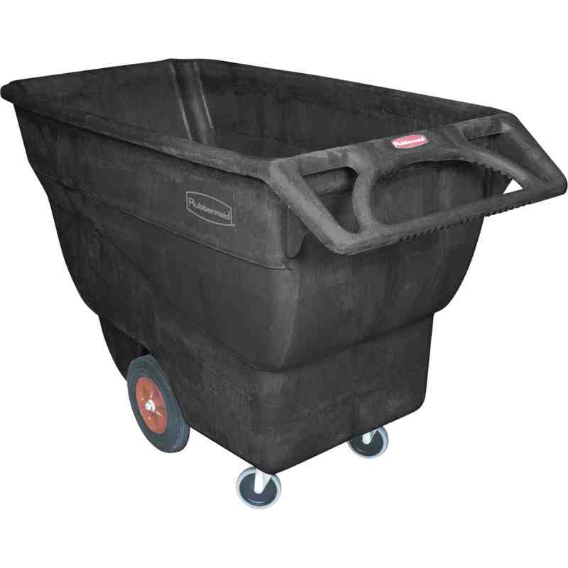 Rubbermaid FG101300BLA Black 0.75 Cubic Yard Tilt Truck / Trash Cart (1000 lb.) - [Cleaning Supplies Canada Discounts] - FG10130