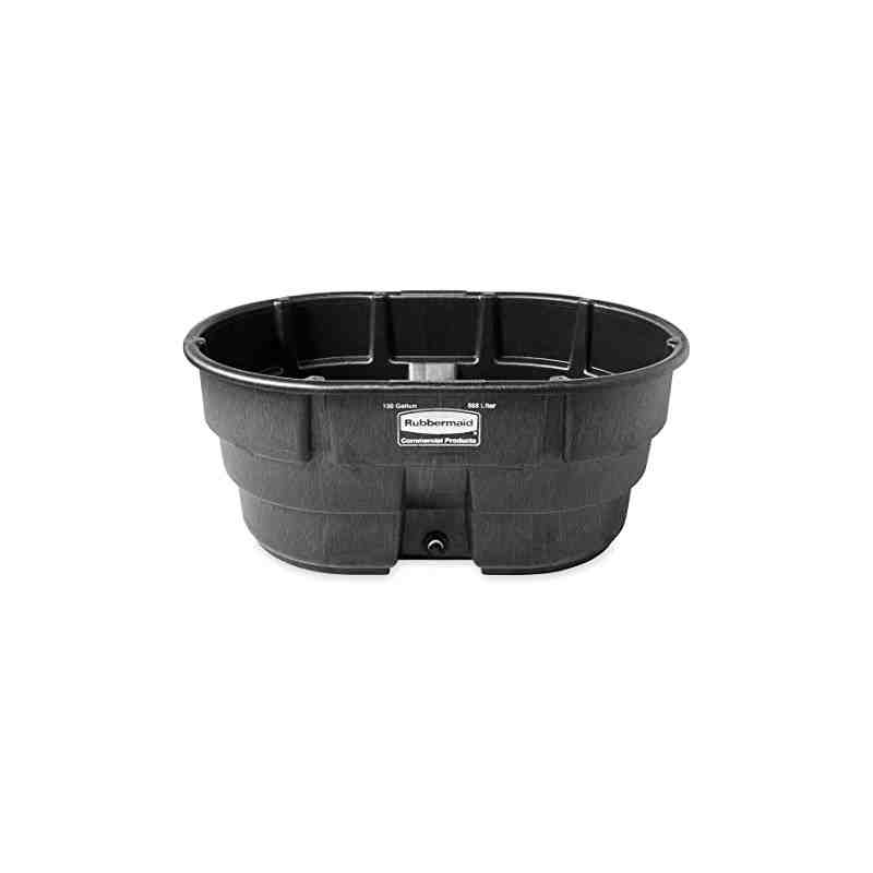 Rubbermaid FG424500BLA 150 Gallon Black Structural Foam Stock Tank with Oversized Drain Plug - [DefendUse.com] - FG424500BLA - S