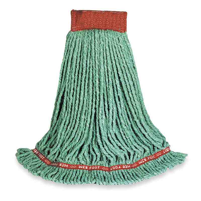 Rubbermaid FGA25206GR00 Green Medium Web Foot Shrinkless Blend Mop Head with 5" Headband - [Cleaning Supplies Canada Discounts] 