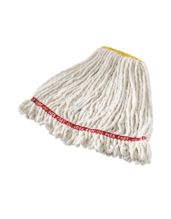 Rubbermaid FGA21206WH00 Web Foot Shrinkless Wet Mop, Medium, 1-Inch Green Headband, White - [Cleaning Supplies Canada Discounts]