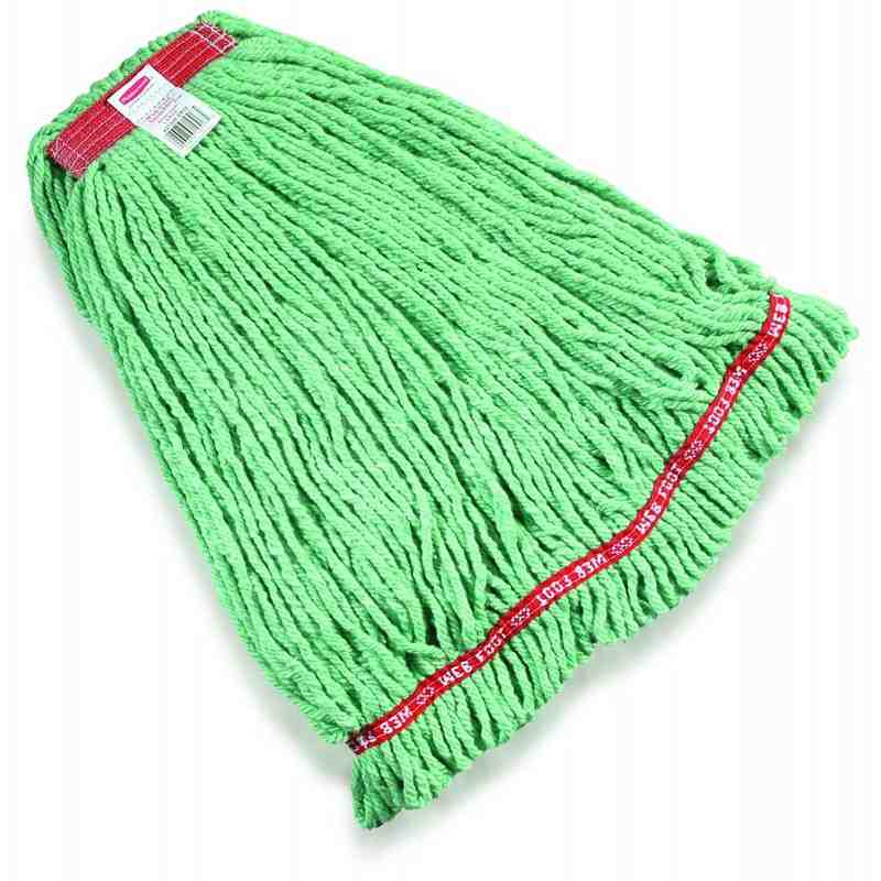 Rubbermaid FGA21206GR00 Web Foot Blend Shrinkless 20 oz. Green Wet Mop with 1" Headband - [Cleaning Supplies Canada Discounts] -