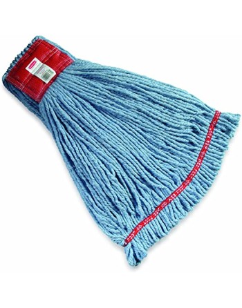 Rubbermaid FGA25106BL00 Web Foot Blend Shrinkless 16 oz. Blue Wet Mop with 5" Headband - [Cleaning Supplies Canada Discounts] - 