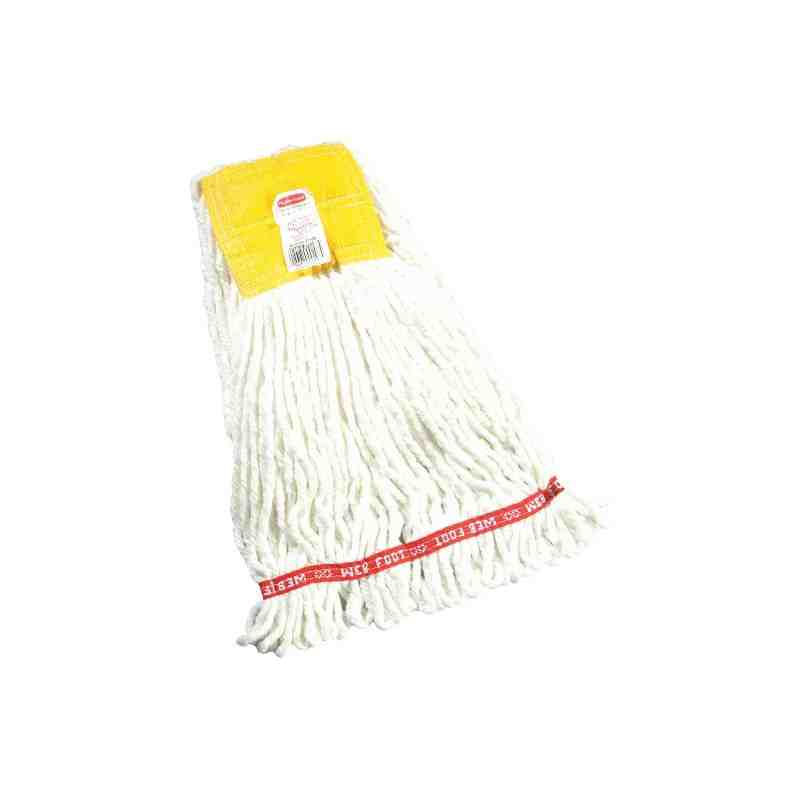 Rubbermaid FGA25206WH00 White Medium Web Foot Shrinkless Blend Mop Head with 5" Headband - [Cleaning Supplies Canada Discounts] 