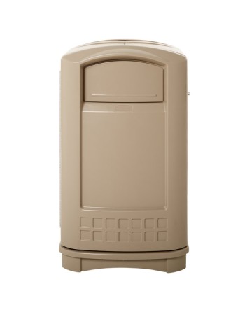 Rubbermaid FG396400BEIG Plaza Beige Square Container with Side Opening 50 Gallon - [Cleaning Supplies Canada Discounts] - FG3964
