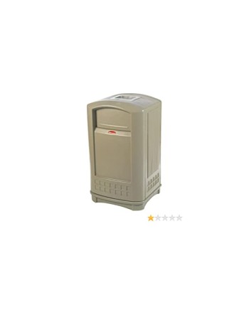 Rubbermaid FG396500BEIG Plaza Beige Square Container with Side Opening Door and Ashtray Top 50 Gallon - [Cleaning Supplies Canad