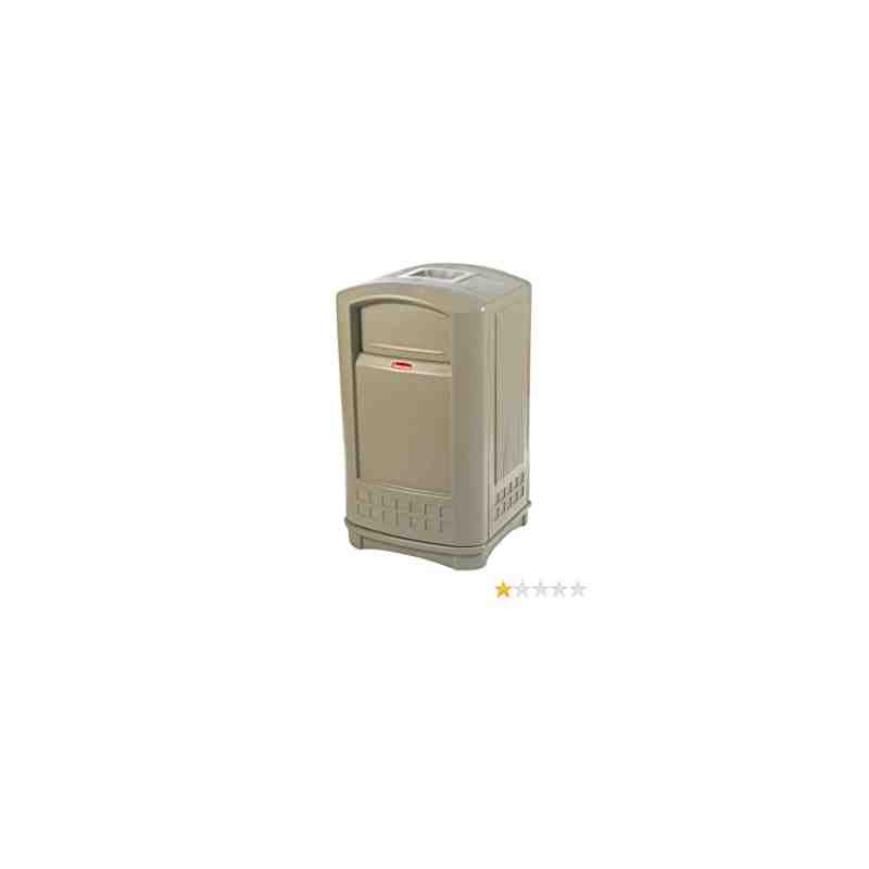Rubbermaid FG396500BEIG Plaza Beige Square Container with Side Opening Door and Ashtray Top 50 Gallon - [Cleaning Supplies Canad