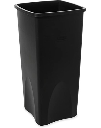 Rubbermaid FG356988BLA Untouchable 92 Qt. / 23 Gallon Black Square Trash Can - [Cleaning Supplies Canada Discounts] - FG356988BL