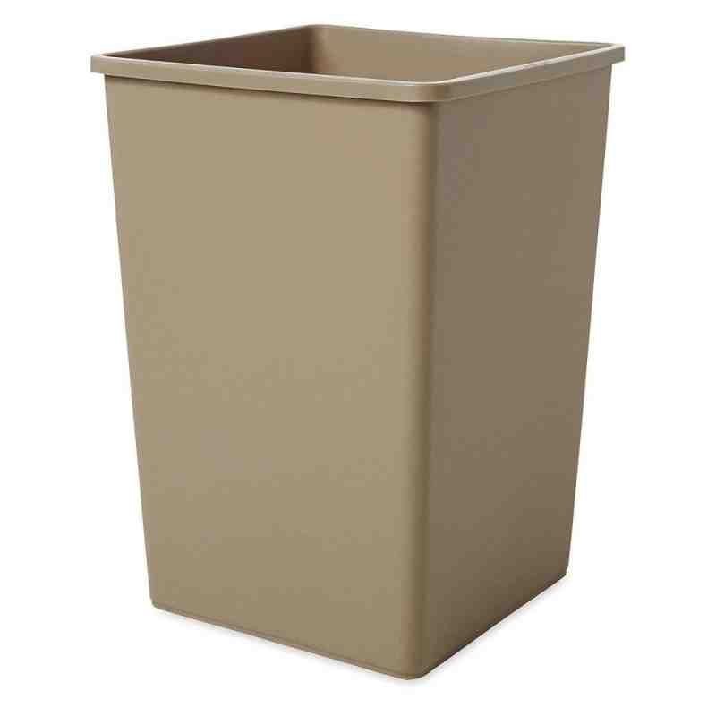Rubbermaid FG356988BEIG Untouchable 92 Qt. / 23 Gallon Beige Square Trash Can - [Cleaning Supplies Canada Discounts] - FG356988B