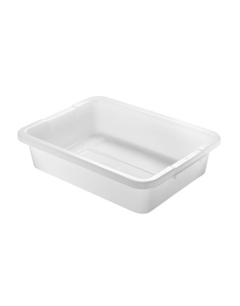 Rubbermaid FG334992WHT 20" x 15" x 5" White High-Density Polyethylene Bus Tub / Food Storage Box - [DefendUse.com] - FG334992WHT