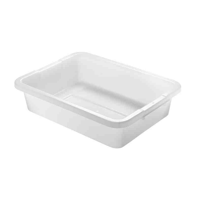 Rubbermaid FG334992WHT 20" x 15" x 5" White High-Density Polyethylene Bus Tub / Food Storage Box - [DefendUse.com] - FG334992WHT
