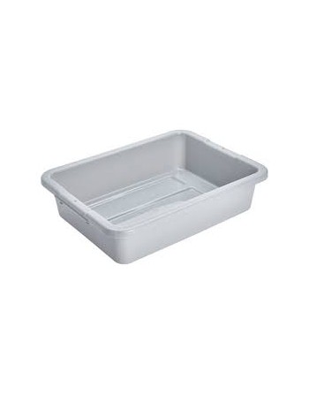 Rubbermaid FG334992GRAY 20" x 15" x 5" Gray High-Density Polyethylene Bus Tub - [DefendUse.com] - FG334992GRAY - Totes / Bins