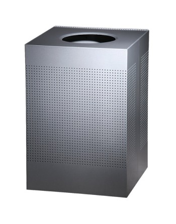 Rubbermaid FGSC22EPLSM 40 gal Indoor Decorative Trash Can - Metal, Silver - [DefendUse.com] - FGSC22EPLSM - Sillouettes Wastebas