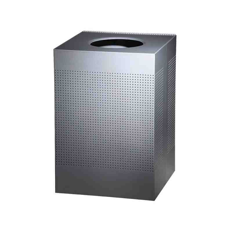 Rubbermaid FGSC22EPLSM 40 gal Indoor Decorative Trash Can - Metal, Silver - [DefendUse.com] - FGSC22EPLSM - Sillouettes Wastebas