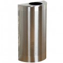 Rubbermaid FGSH12SSPL Silhouettes Stainless Steel Designer Half Round Waste Receptacle - 12 Gallon - [DefendUse.com] - FGSH12SSP