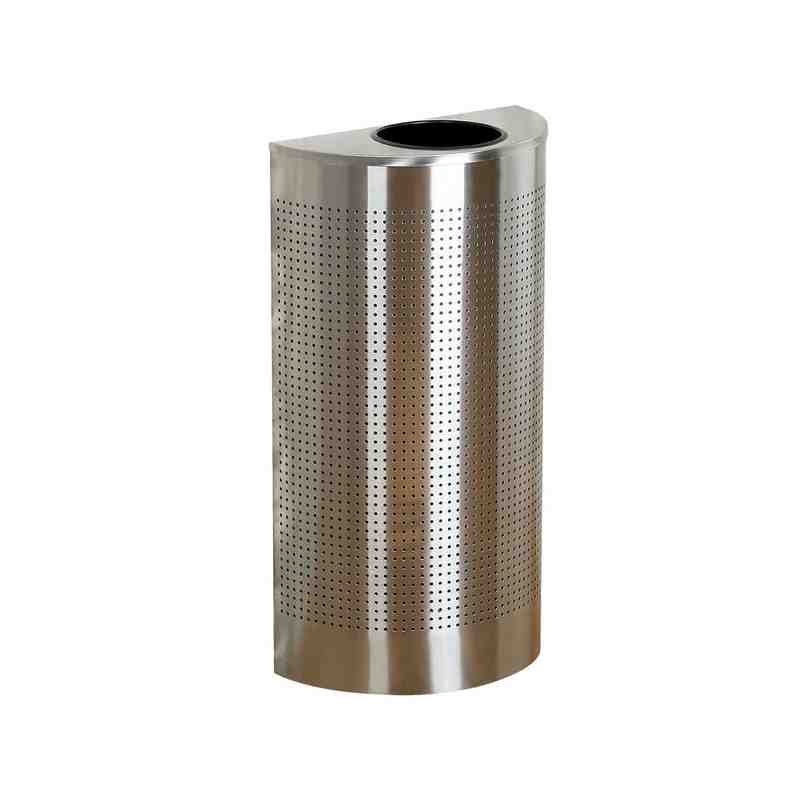 Rubbermaid FGSH12SSPL Silhouettes Stainless Steel Designer Half Round Waste Receptacle - 12 Gallon - [DefendUse.com] - FGSH12SSP