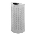 Rubbermaid FGSH12EPLSM 12 gal Indoor Decorative Trash Can - Metal, Silver - [DefendUse.com] - FGSH12EPLSM - Half Rounds Series
