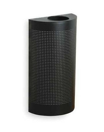 Rubbermaid FGSH12EPLTBK 12 gal Indoor Decorative Trash Can - Metal, Black - [DefendUse.com] - FGSH12EPLTBK - Half Rounds Series