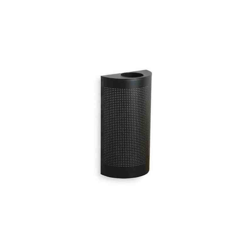 Rubbermaid FGSH12EPLTBK 12 gal Indoor Decorative Trash Can - Metal, Black - [DefendUse.com] - FGSH12EPLTBK - Half Rounds Series