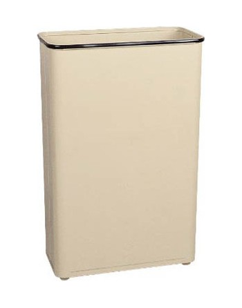 Rubbermaid FGWB96RAL Steel Open Top Rectangular Wastebasket 96 QT-Almond,  3 / CS - [DefendUse.com] - FGWB96RAL - Steel Open Top