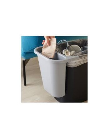 Rubbermaid FG295073GRAY 13.62 Qt. / 3.41 Gallon Gray Oval Wastebasket Side Bin - [Cleaning Supplies Canada Discounts] - FG295073