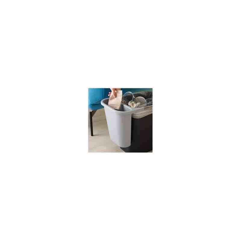 Rubbermaid FG295073GRAY 13.62 Qt. / 3.41 Gallon Gray Oval Wastebasket Side Bin - [Cleaning Supplies Canada Discounts] - FG295073