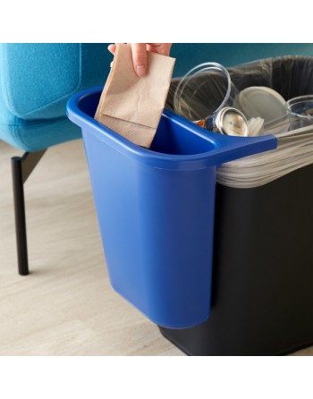 Rubbermaid FG295073BLUE 13.62 Qt. / 3.41 Gallon Blue Oval Wastebasket Side Bin - [Cleaning Supplies Canada Discounts] - FG295073