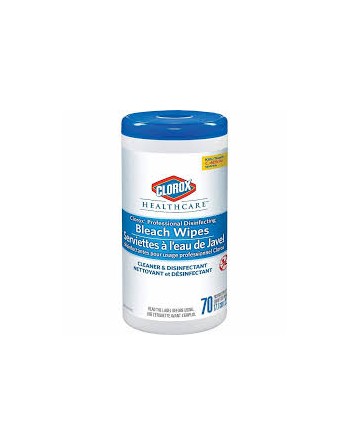 Clorox® Healthcare® Disinfecting Bleach Wipes, 70 Count, Bleach Canister, Case of 6x70ct - [Cleaning Supplies Canada Discounts] 