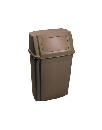 Rubbermaid FG782200BRN Brown 15 Gallon Wall Mount Rectangular Trash Can - [Cleaning Supplies Canada Discounts] - FG782200BRN - [