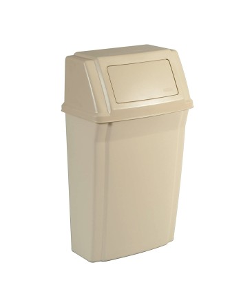 Rubbermaid FG782200BEIG Beige 15 Gallon Wall Mount Rectangular Trash Can - [Cleaning Supplies Canada Discounts] - FG782200BEIG -