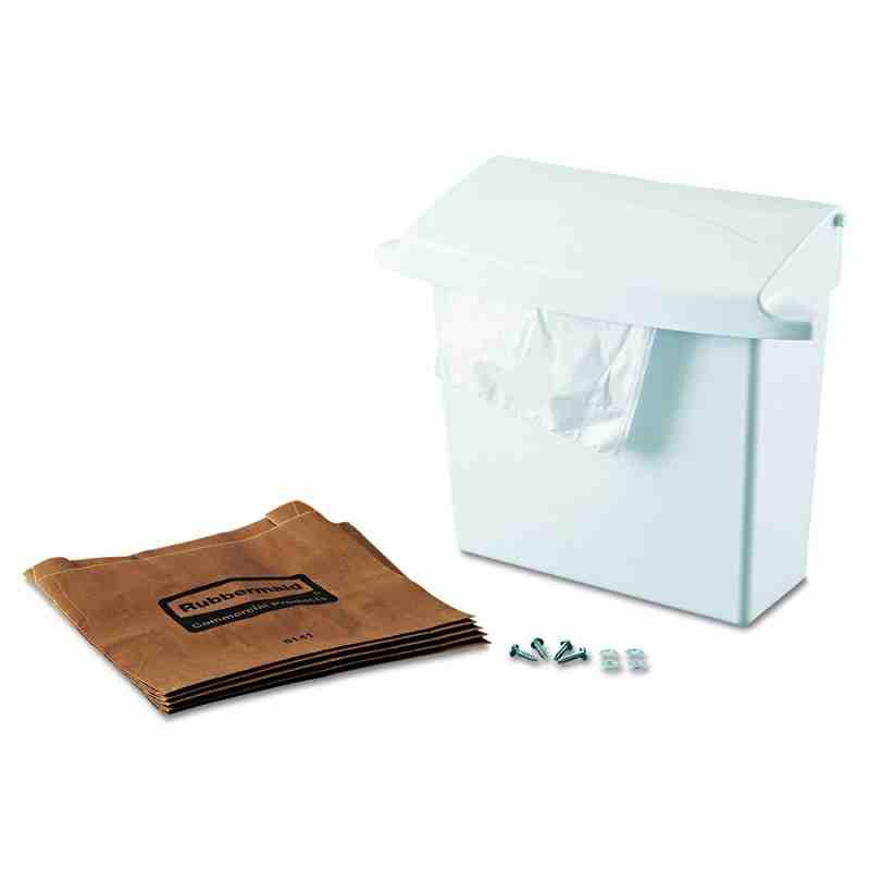 RUBBERMAID  Sanitary Napkin Receptacles w/Rigid Liner - White, 1/EA - [Cleaning Supplies Canada Discounts] - FG614000WHT - [Defe