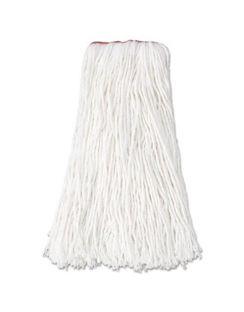 Rubbermaid Commercial Premium Cut-End Rayon Mop, 16-Ounce Size, 1-Inch Orange Headband, White (FGF41600WH00) - [Cleaning Supplie