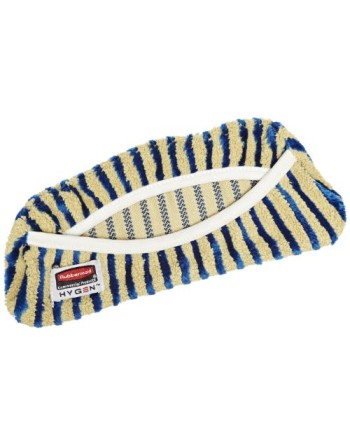 Rubbermaid FGQ88100YL00 HYGEN Flexi-Frame 11" Yellow / Blue Microfiber Scrubbing Wet Mop Pad, 12/CS - [DefendUse.com] - FGQ88100