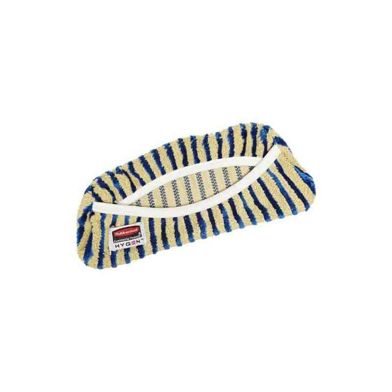 Rubbermaid FGQ88100YL00 HYGEN Flexi-Frame 11" Yellow / Blue Microfiber Scrubbing Wet Mop Pad, 12/CS - [DefendUse.com] - FGQ88100
