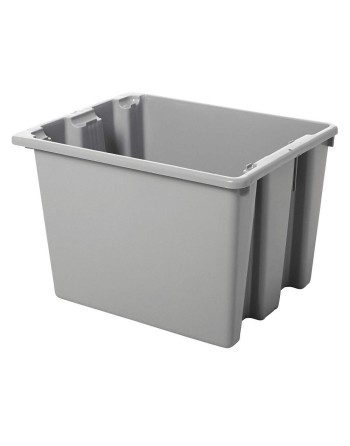 Rubbermaid FG172200GRAY Gray Palletote Box - 1.6 cu. ft, Stack & Nest 19.5x15.5x13" - Gray - [Cleaning Supplies Canada Discounts
