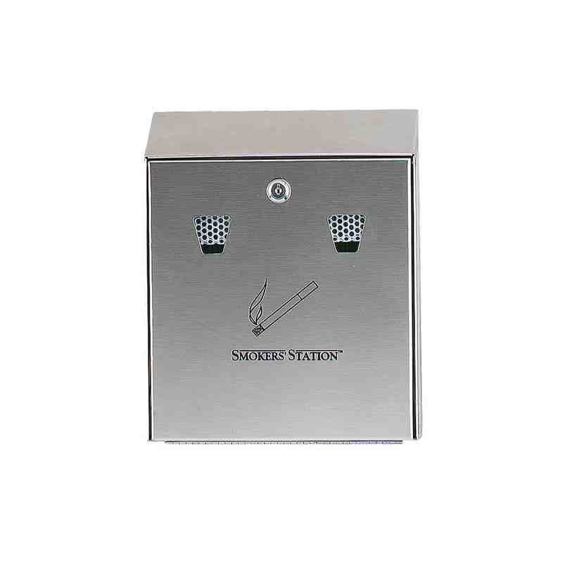 Rubbermaid R1012SS Wall Mount Urn w/Keyed Cam Lock, Stainless Steel - [DefendUse.com] - FGR1012SS - Smoking/Cigarette Receptacle