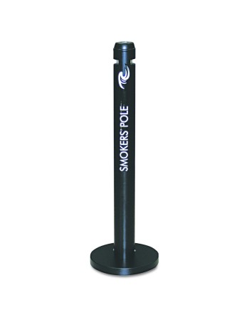 RUBBERMAID R1BK Smokers' Pole Cigarette Receptacle, Outdoor, Aluminum, 41" Height - [DefendUse.com] - FGR1BK - Smoking/Cigarette