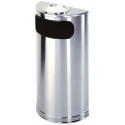 Rubbermaid FGSO8SUSSSPL Metallic Half Round Satin Stainless Steel Waste Receptacle and Urn Cap Ash Tray 9 Gallon - [DefendUse.co