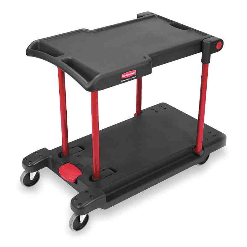 Rubbermaid FG430000BLA Black Convertible Utility Cart - [Cleaning Supplies Canada Discounts] - FG430000BLA - [DefendUse.com]