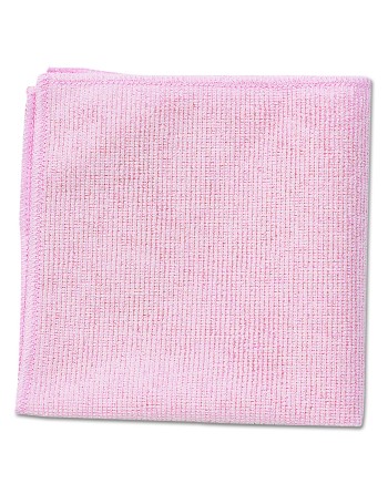 Rubbermaid Commercial 1820581 Microfiber Economy Cloth, 16-inch by 16-inch, Pink- Red[24/pk], 24/PK - [DefendUse.com] - 1820581 