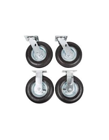 Rubbermaid FG4592000000 8" Pneumatic Rigid and Swivel Plate Casters for Rubbermaid Carts - 4/Set - [Cleaning Supplies Canada Dis