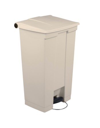 Rubbermaid FG614600BEIG Beige Rectangular Plastic Mobile Step-On Container 92 Qt. / 23 Gallon - [Cleaning Supplies Canada Discou