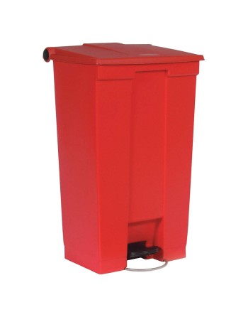 Rubbermaid FG614600RED Red Rectangular Plastic Mobile Step-On Container 92 Qt. / 23 Gallon - [Cleaning Supplies Canada Discounts