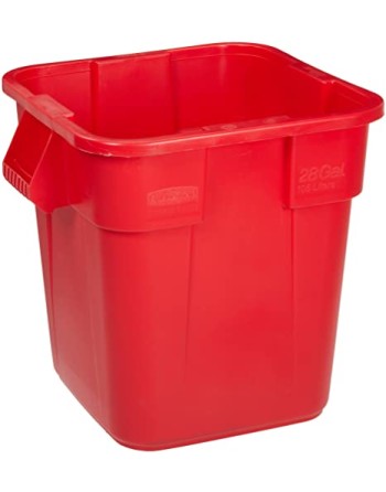 Rubbermaid FG352600RED BRUTE 28 Gallon Red Square Trash Can - [Cleaning Supplies Canada Discounts] - FG352600RED - [DefendUse.co
