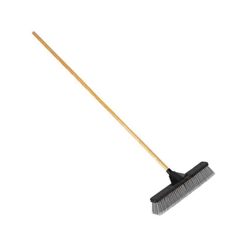 Rubbermaid Maximizer Push-to-Center Broom, 18, PVC Bristles, Yellow-Black